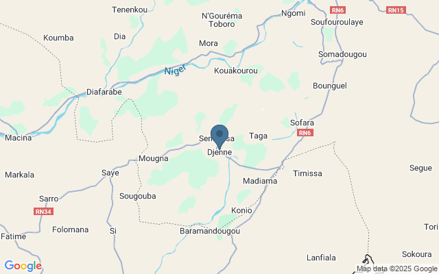 Kaart met locatie Moskee van Djenné